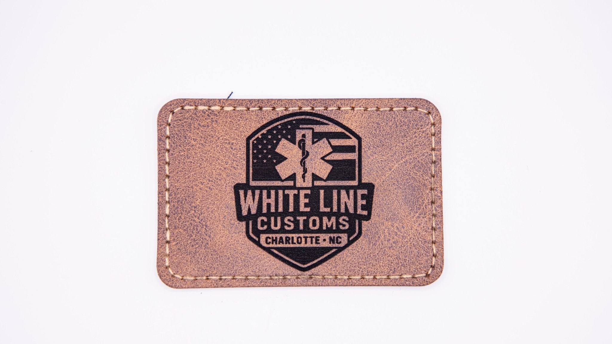 Leather Branded Hat Patch (Small) - White Line Customs NC